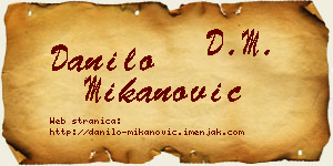 Danilo Mikanović vizit kartica